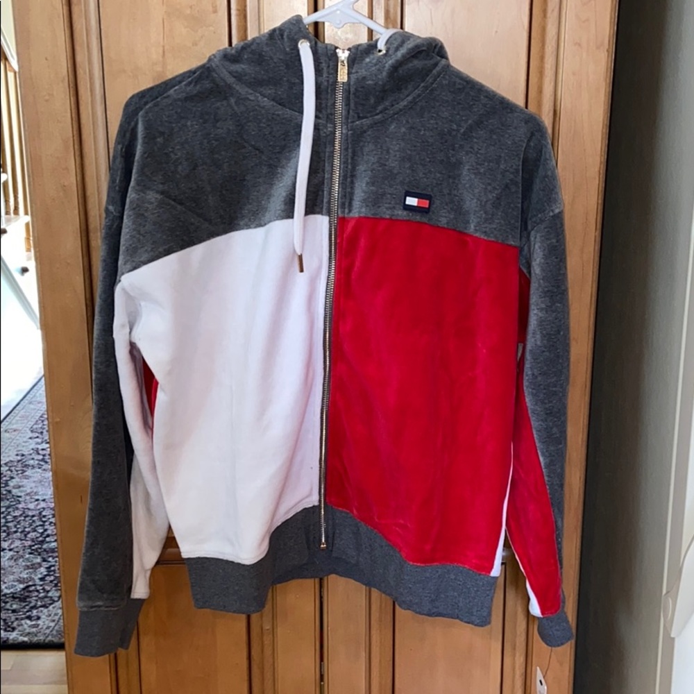 Tommy Hilfiger sport velour zip up hoodie